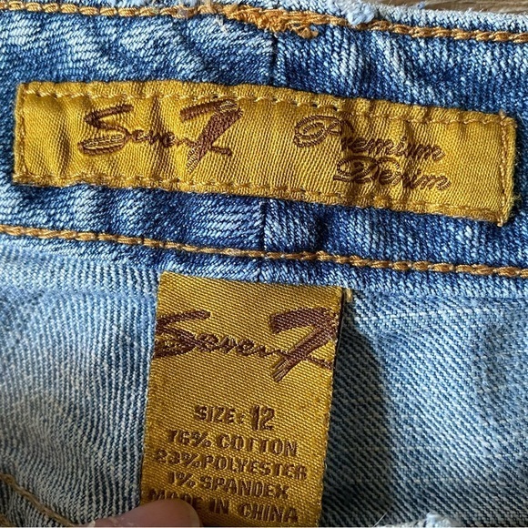 Seven7 Jeans Size 12 Women’s Straight‎ Premium Denim Light Wash - Picture 10 of 12